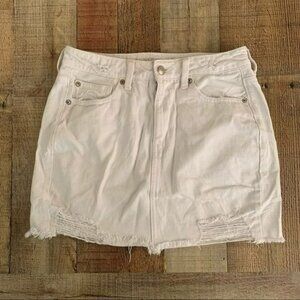 American eagle womens white denim mini skirt - 6